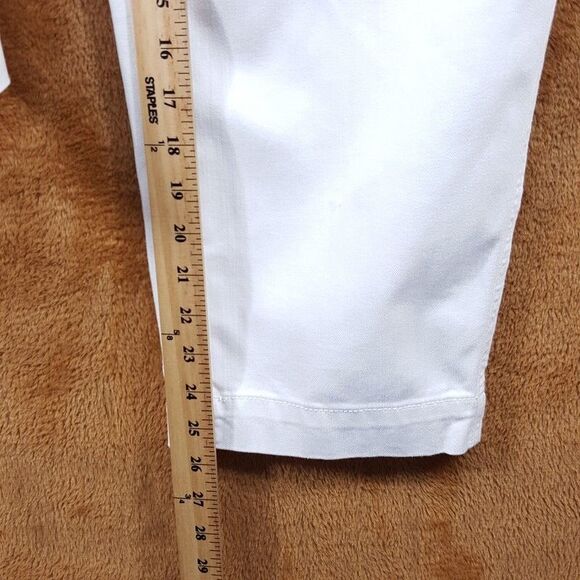TALBOTS Jeans Womens Size 12 White Tapered Leg High Waisted Sailor Jean - Picture 7 of 9